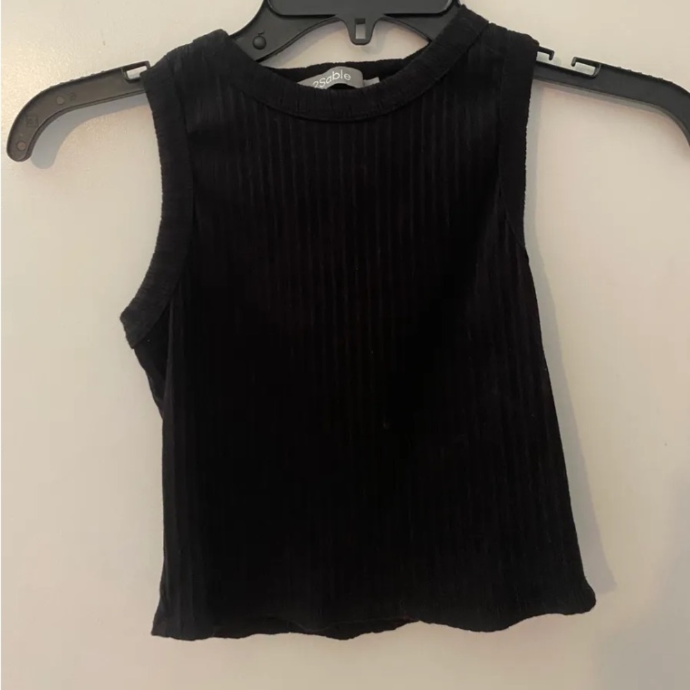 Ribbed Black Tank